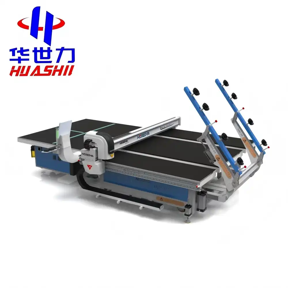 glass loading table with arm