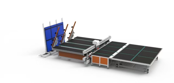 Cutting laminated glass machine